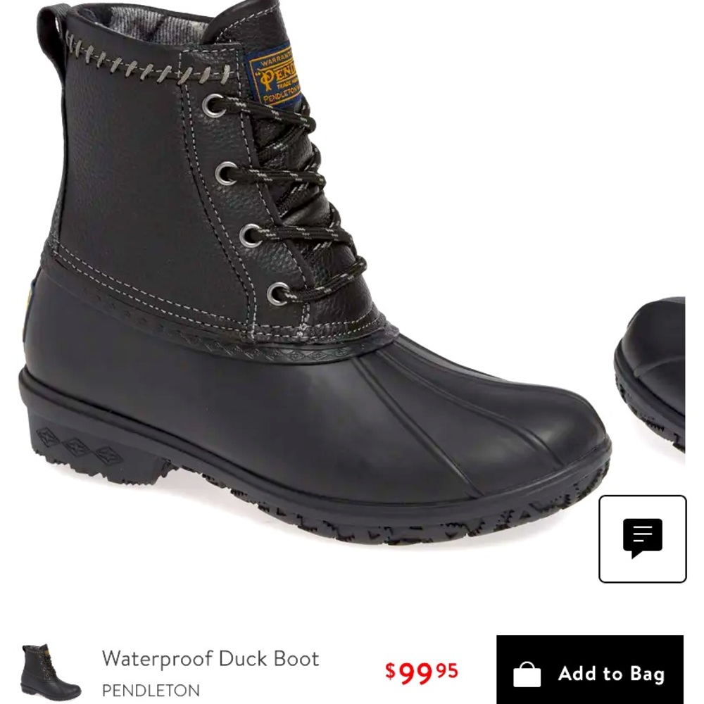 Pendleton waterproof duck boot in black